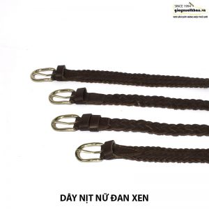 Bán dây nịt nữ dây thắt lưng đan xen thủ công DN208 001