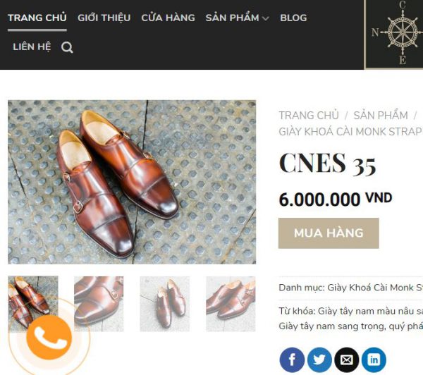 giá niêm yết Giày da bò quai Monkstrap CNES L0003 size 36 001