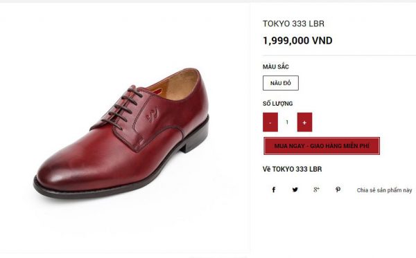 Giày tây buộc dây Oxford Tokyo 333 004