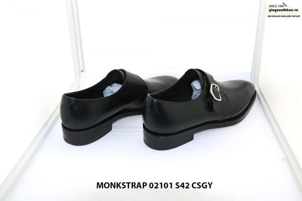 Giày da nam đế cao su nút Monkstrap 02101 Size 42 004