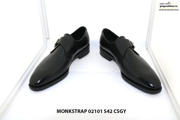 Giày da nam đế cao su nút Monkstrap 02101 Size 42 002