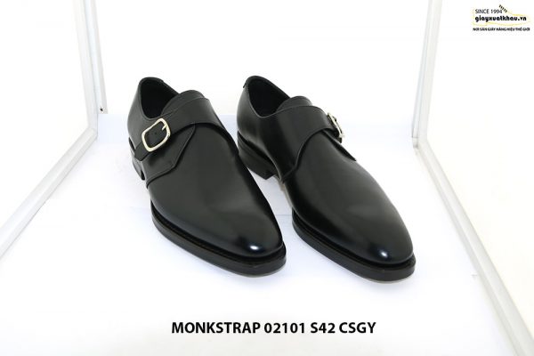 Giày da nam đế cao su nút Monkstrap 02101 Size 42 001