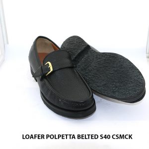 Giày lười loafer da hột mềm Polpetta Belted Size 40 003