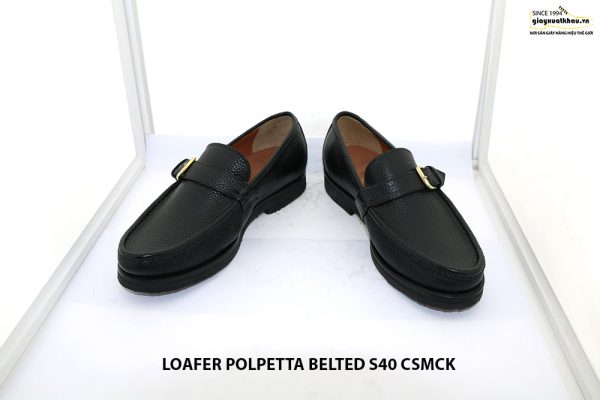 Giày lười loafer da hột mềm Polpetta Belted Size 40 002