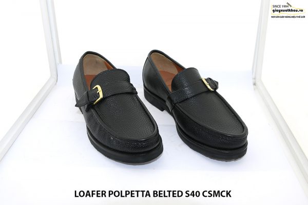 Giày lười loafer da hột mềm Polpetta Belted Size 40 001