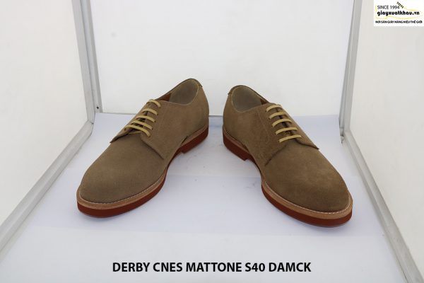 Giày tây nam da lộn Derby CNES MATTONE Size 40 002
